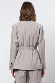 Religion Gray Belted Linen Mix Prime Blazer - Image 2 of 6