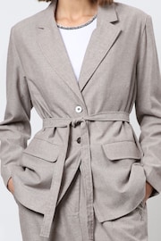 Religion Gray Belted Linen Mix Prime Blazer - Image 6 of 6