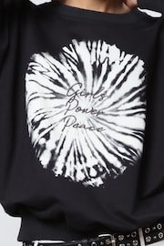 Religion Black Oversized Particle Sweatshirt  With Slogan and Tie Dye - Image 6 of 6