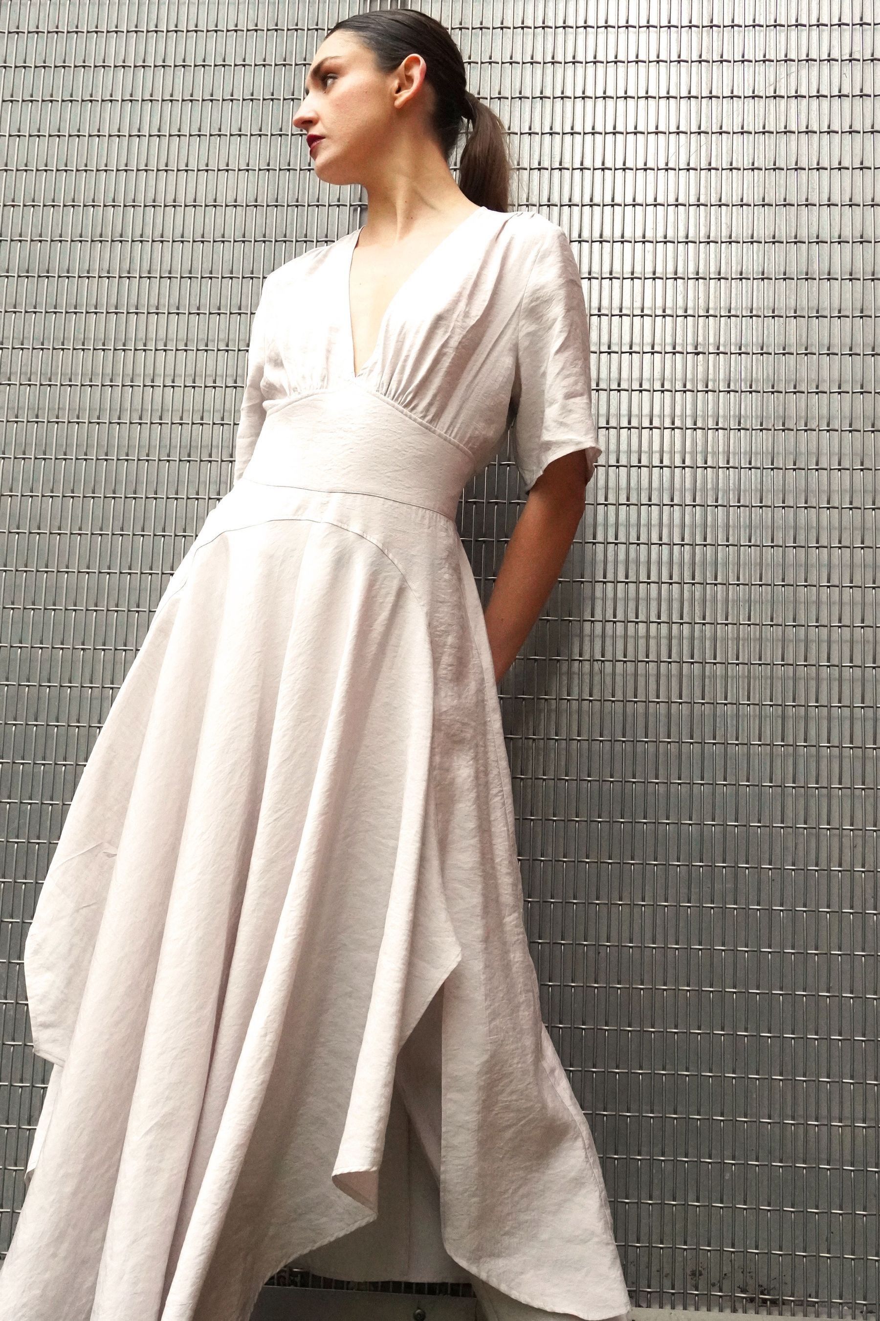 Buy Religion Natural Handkerchief Hem Maxi Dress in Soft Modal from Next Luxembourg