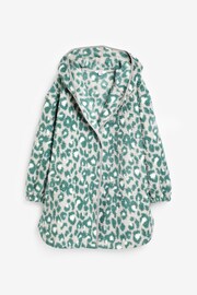 Simply Be Green/White Print Pretty Secrets Long Fleece Lounge Cardigan - Image 5 of 5