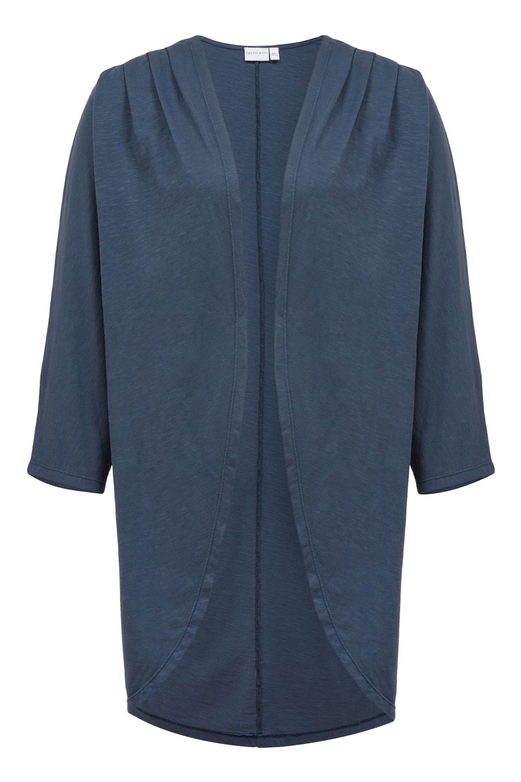 Celtic Co. Blue Organic Cotton Slub Jersey Cardigan