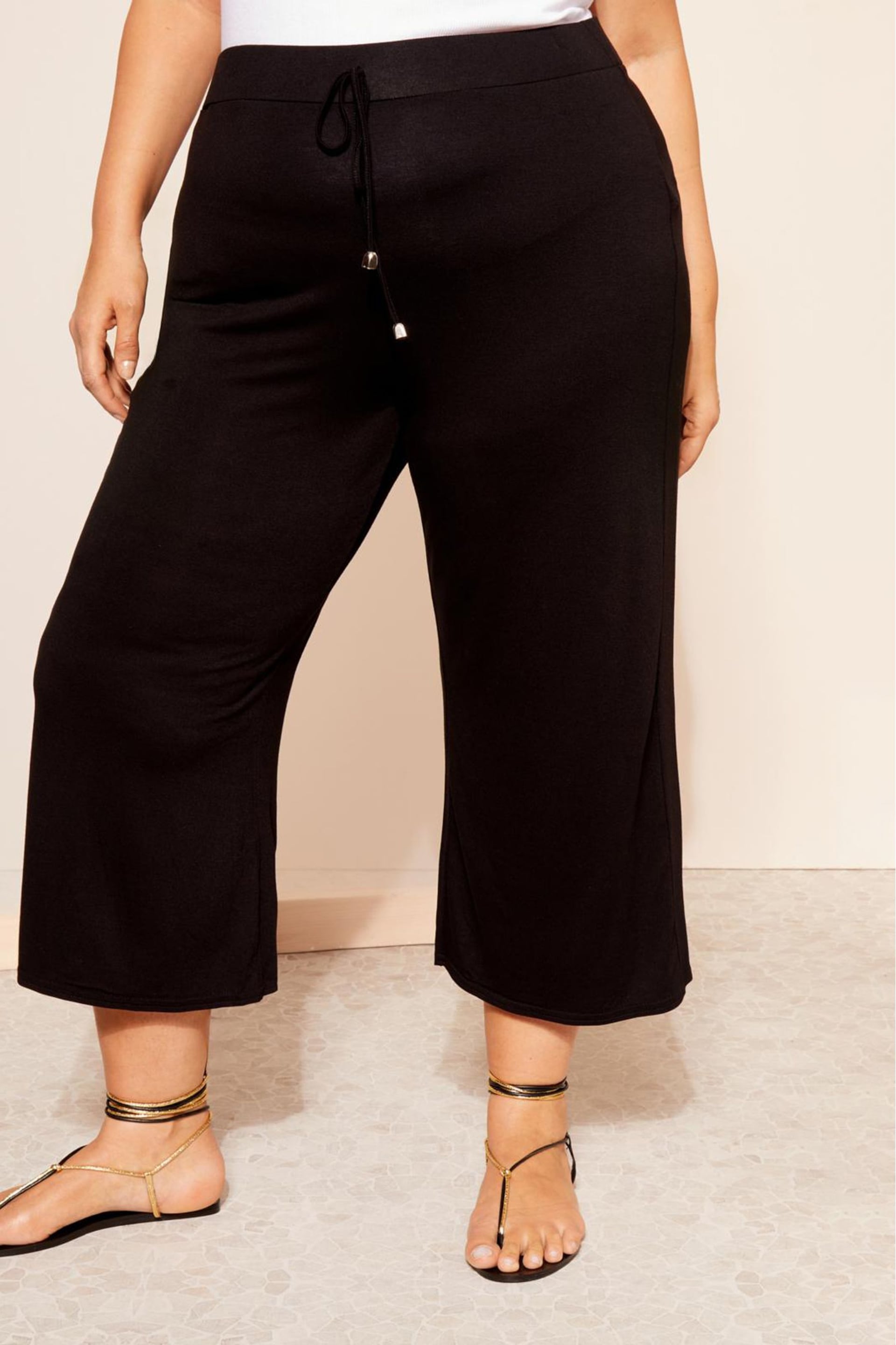 Curves Like These Black Jersey Culotte Trousers - Image 1 of 4