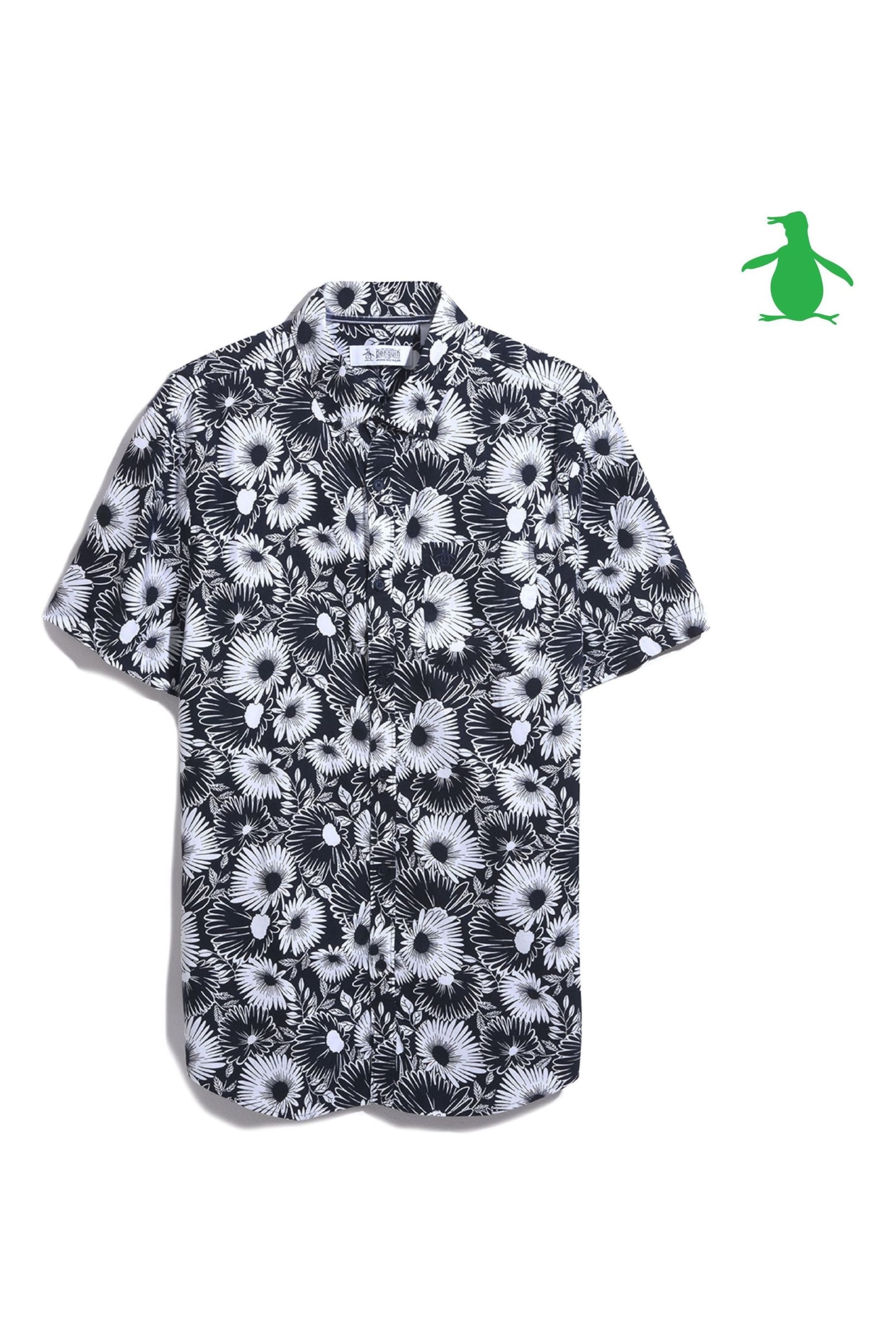 Original Penguin All-Over Floral Print Cotton Blend Short Sleeve Shirt - Image 4 of 4