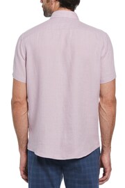 Original Penguin Purple Delave 100% Linen Short Sleeve Shirt In Lavender Frost - Image 2 of 3