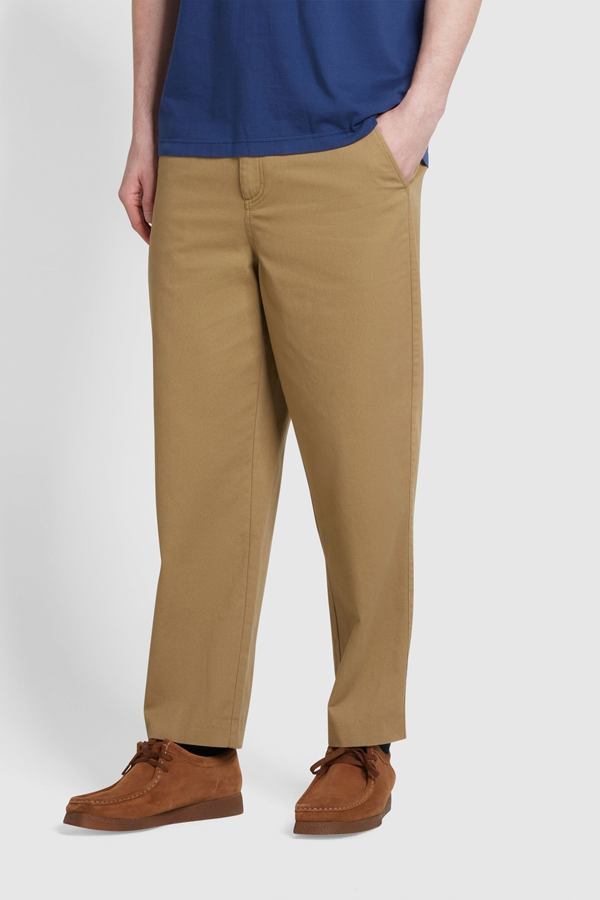 Farah Brown Hawtin Twill Chinos Trousers - Image 1 of 5
