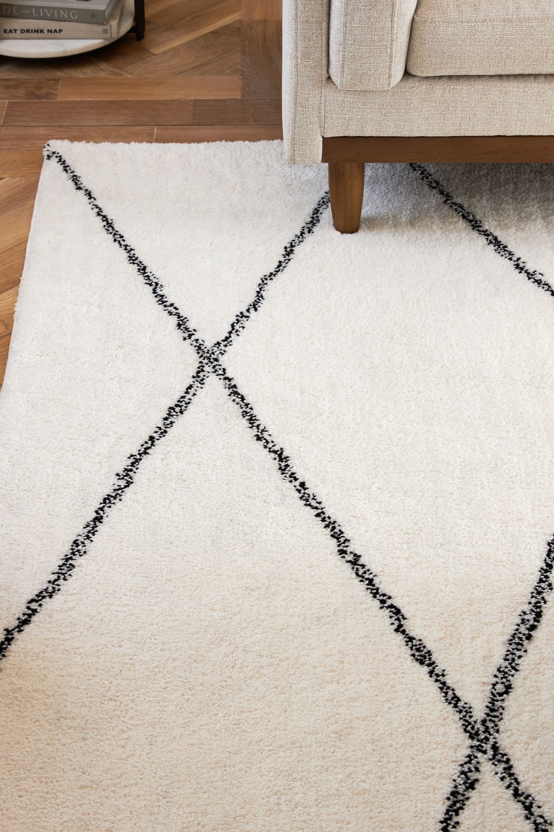Buy Black/White Cosy Washable Berber Rug from the Next UK online shop