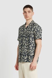 Farah Blue Saunders Reef Print Short Sleeve Shirt - Image 1 of 4