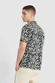 Farah Blue Saunders Reef Print Short Sleeve Shirt - Image 3 of 4