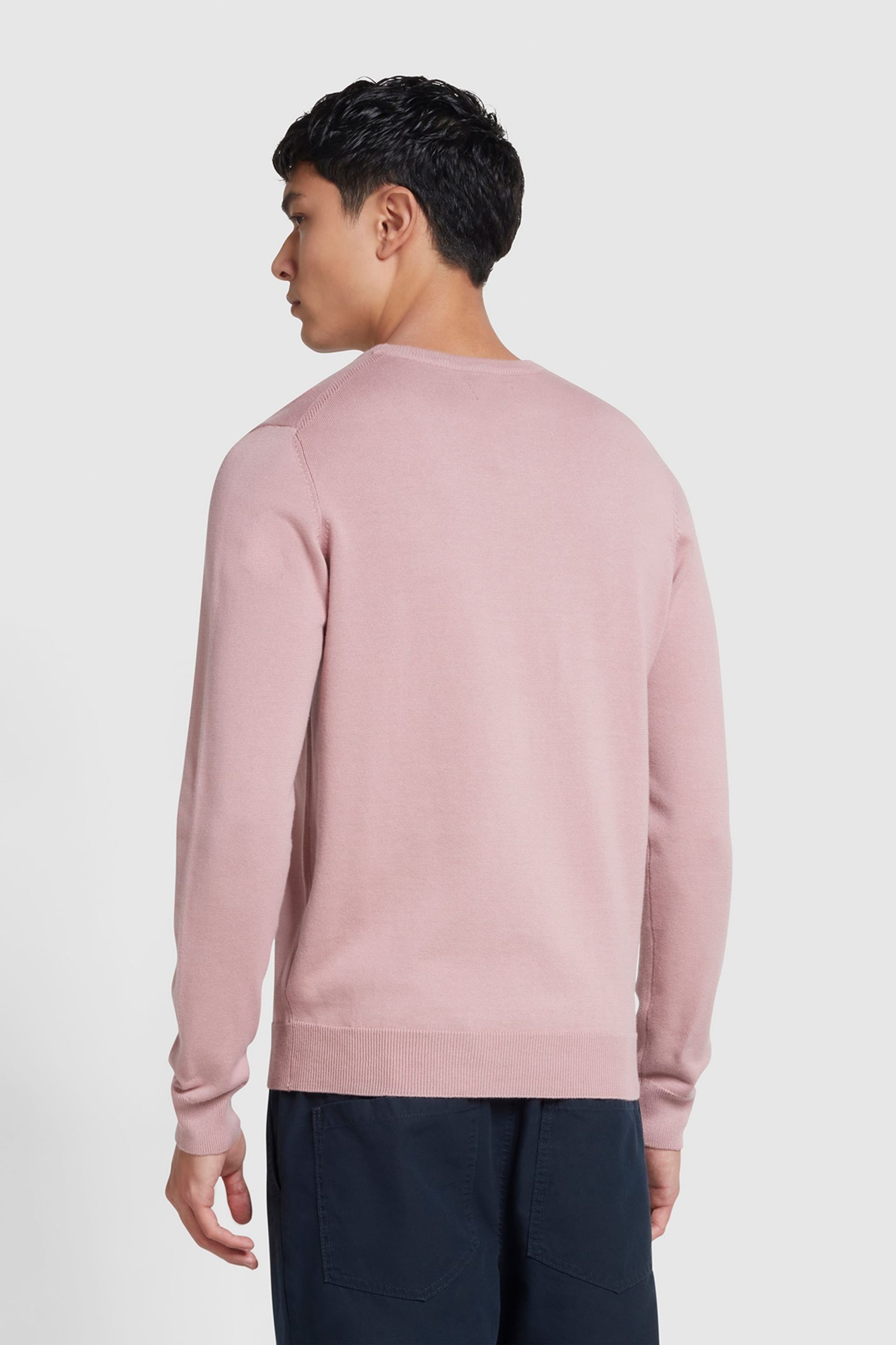 Farah Pink Mullen Cotton Crew Neck Sweater - Image 3 of 4