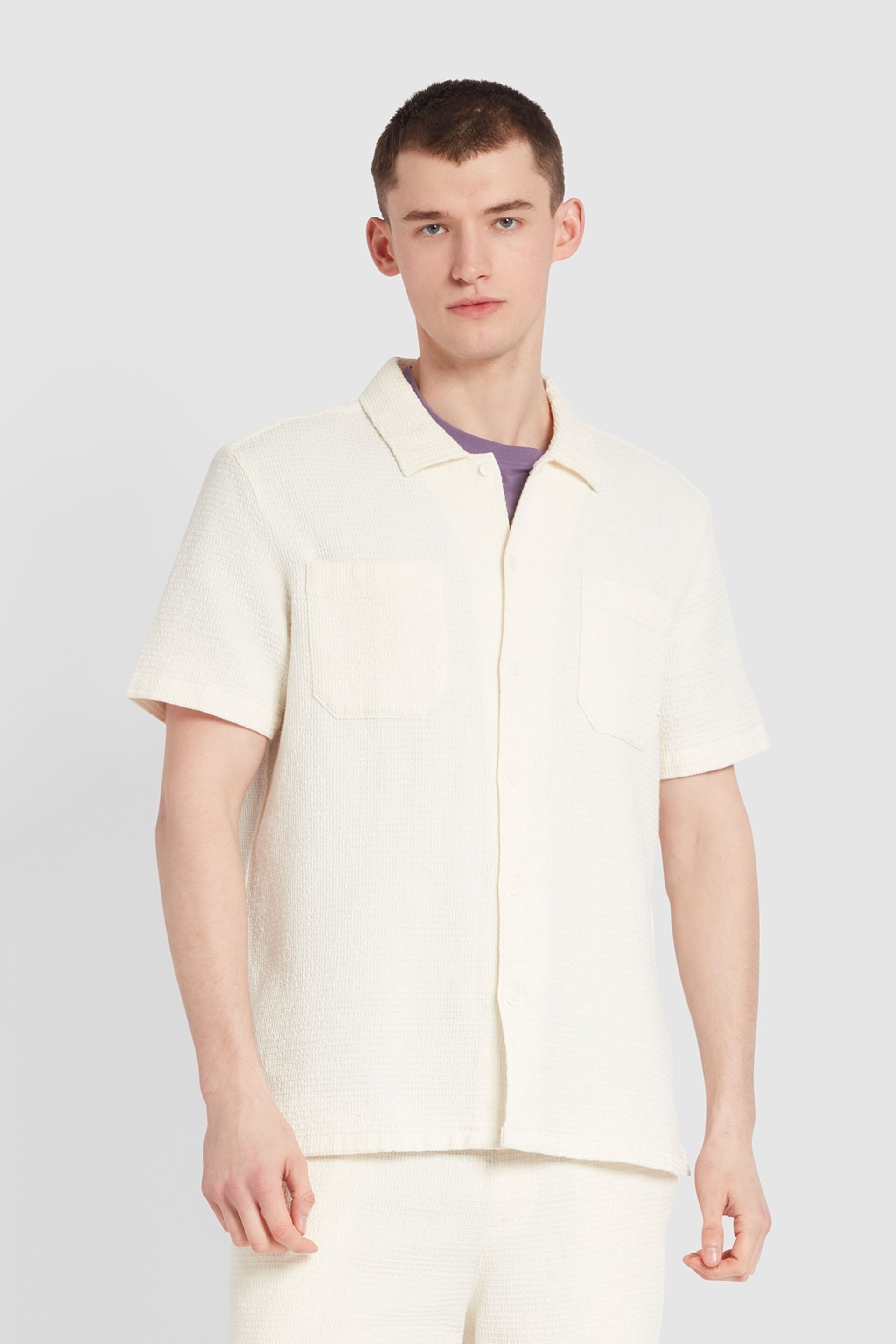 Farah Natural Astro Short Sleeve Shirt - Image 1 of 4