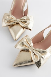 Gold Regular/Wide Fit Forever Comfort® Bow Slingback Kitten Heels - Image 5 of 7