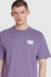 Farah Purple Damon Graphic T-Shirt - Image 4 of 4