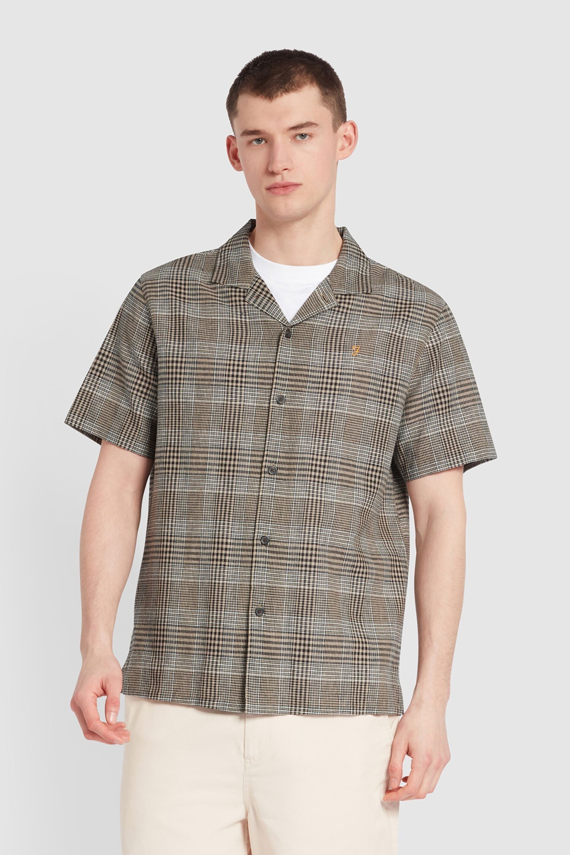 Farah Green Yute Check Short Sleeve Shirt - Image 3 of 7