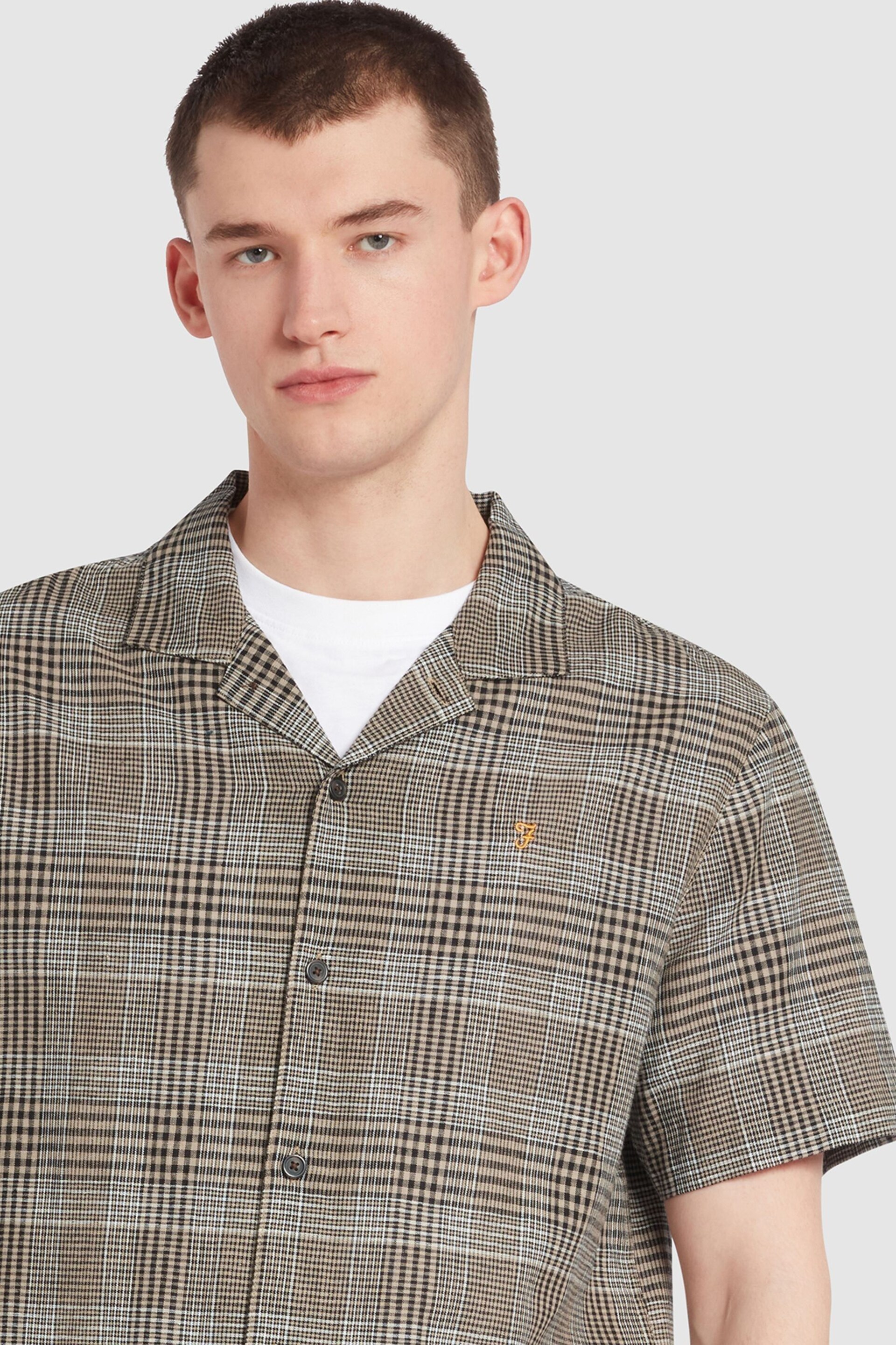 Farah Green Yute Check Short Sleeve Shirt - Image 6 of 7