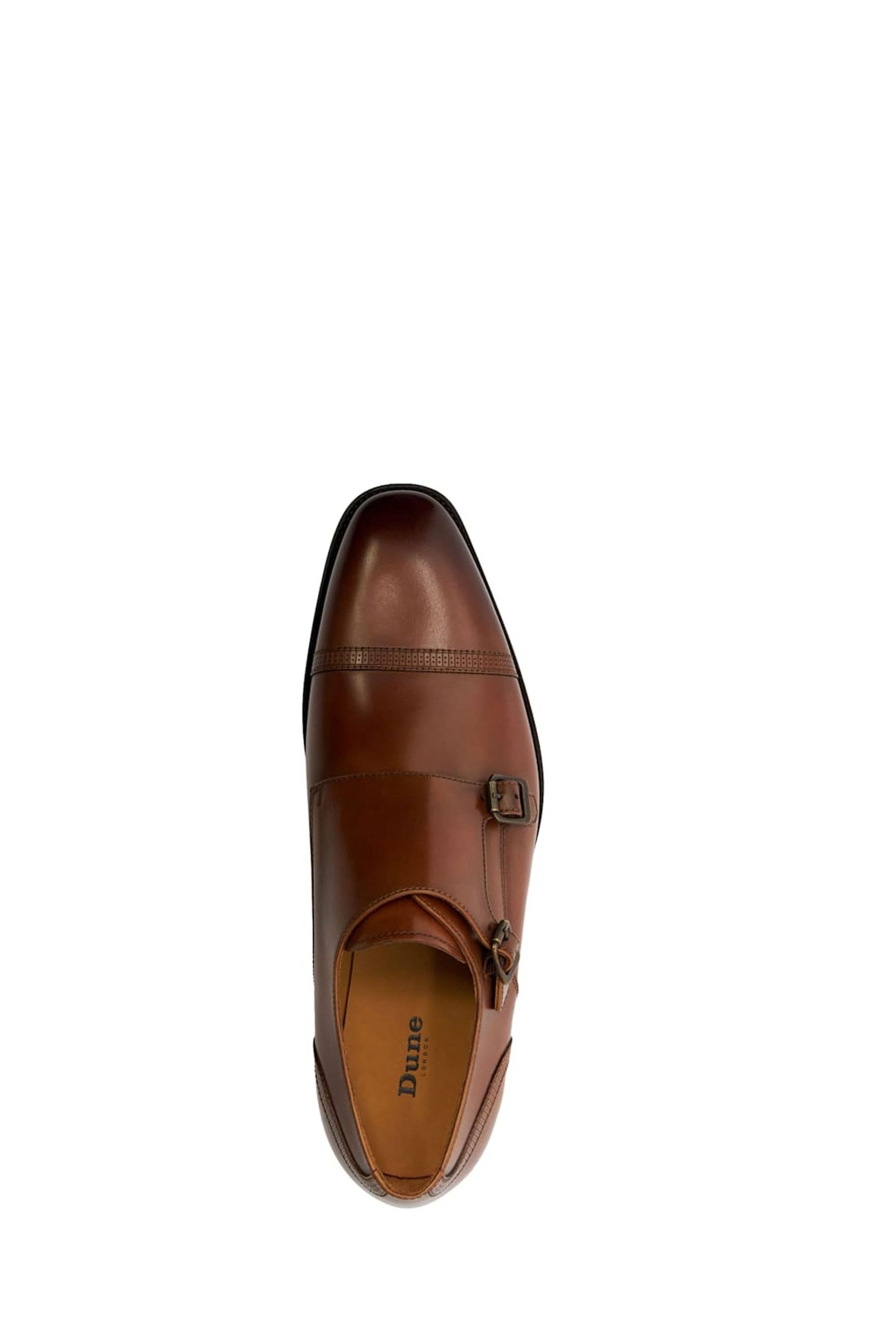 Buy Dune London Brown Chrome Saloon Laser Toe Cap Monk Shoes from Next Luxembourg