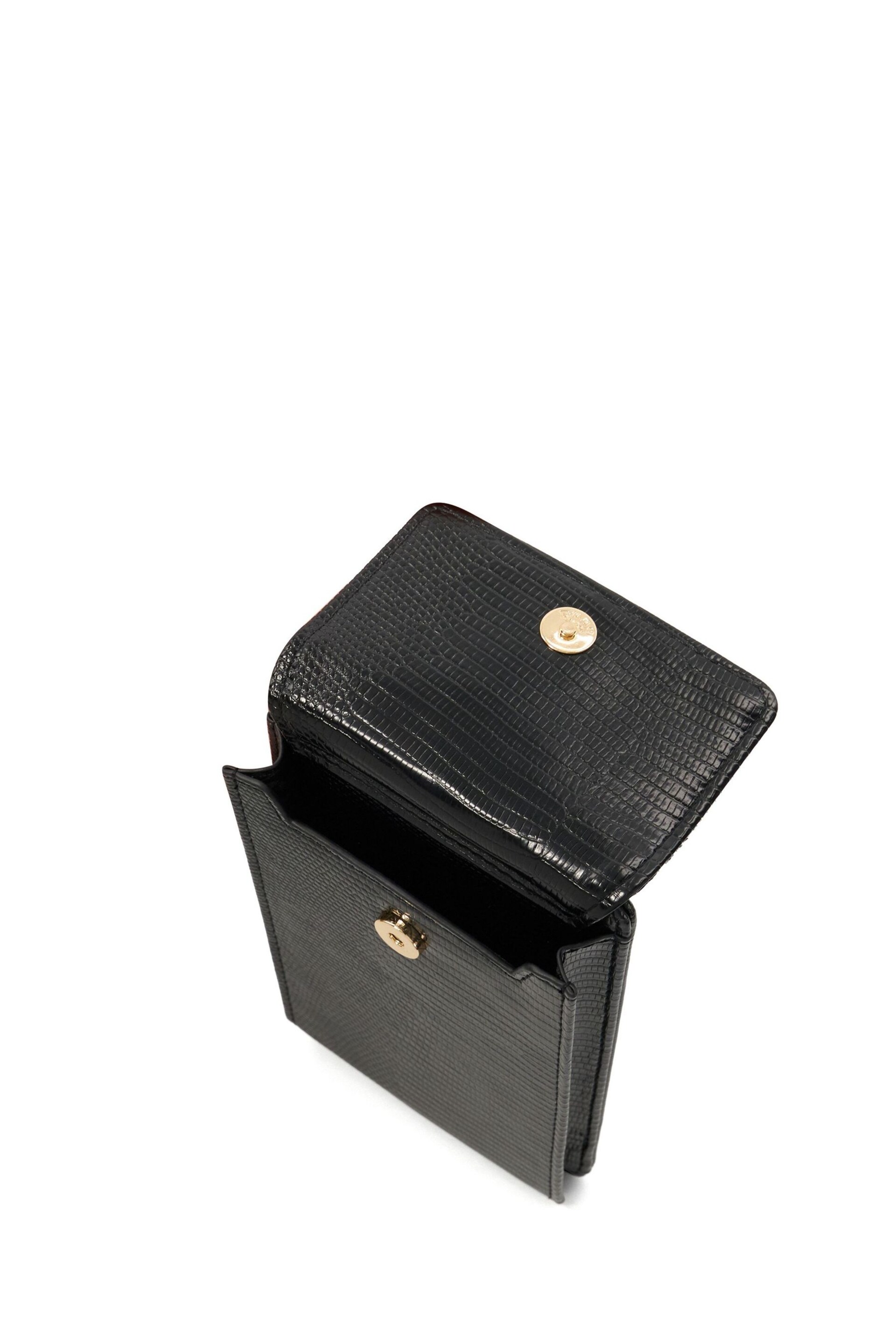 Dune London Black Saskias Bug Trim Phone Cross-Body Bag - Image 6 of 7