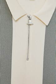 Reiss Sage Milton Senior Half-Zip Striped Polo Shirt - Image 4 of 4