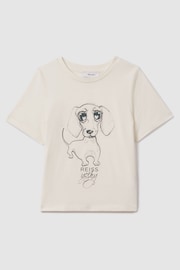 Reiss Ivory Print Yoshy Teen Cotton Print T-Shirt - Image 2 of 4