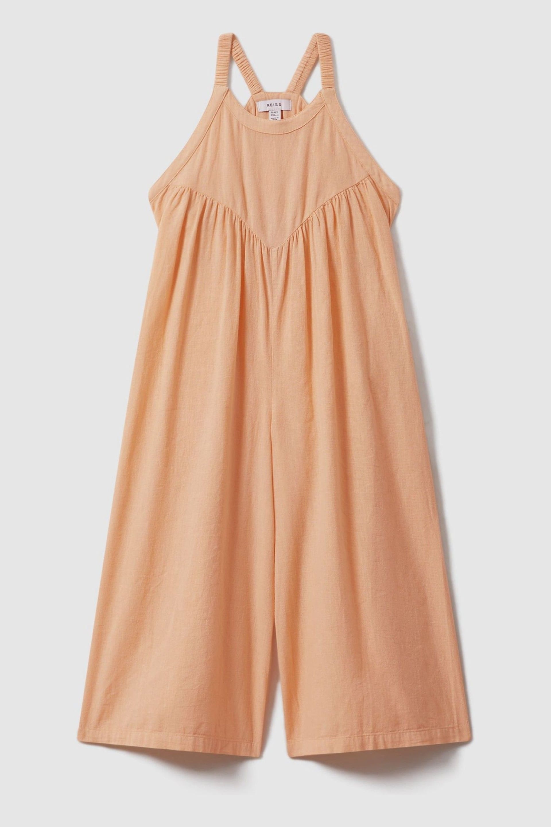 Reiss Peach Daphne Senior Cotton Linen Jumpsuit - Image 2 of 4