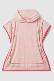 Reiss Pink Print Afar Junior Hooded Motif Poncho - Image 2 of 3