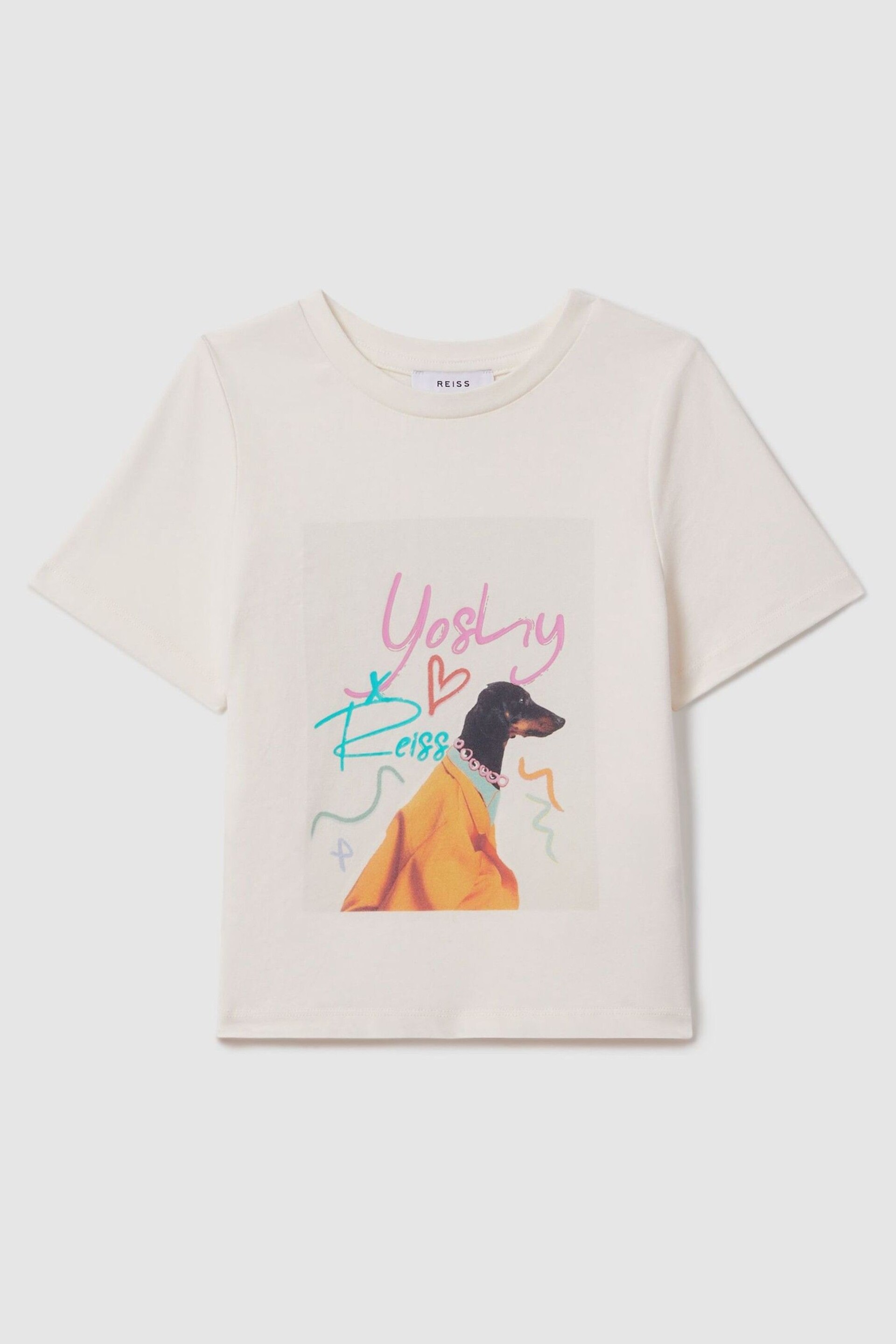 Reiss Multi Yoshy Teen Cotton Print T-Shirt - Image 1 of 4