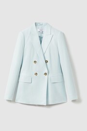 Reiss Blue Lori Petite Viscose-Linen Double Breasted Suit Blazer - Image 2 of 7