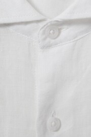 Reiss White Ruban Teen Linen Cutaway Collar Shirt - Image 5 of 5