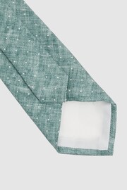 Reiss Pistachio Melange Lateran Silk Polka Dot Tie - Image 4 of 5