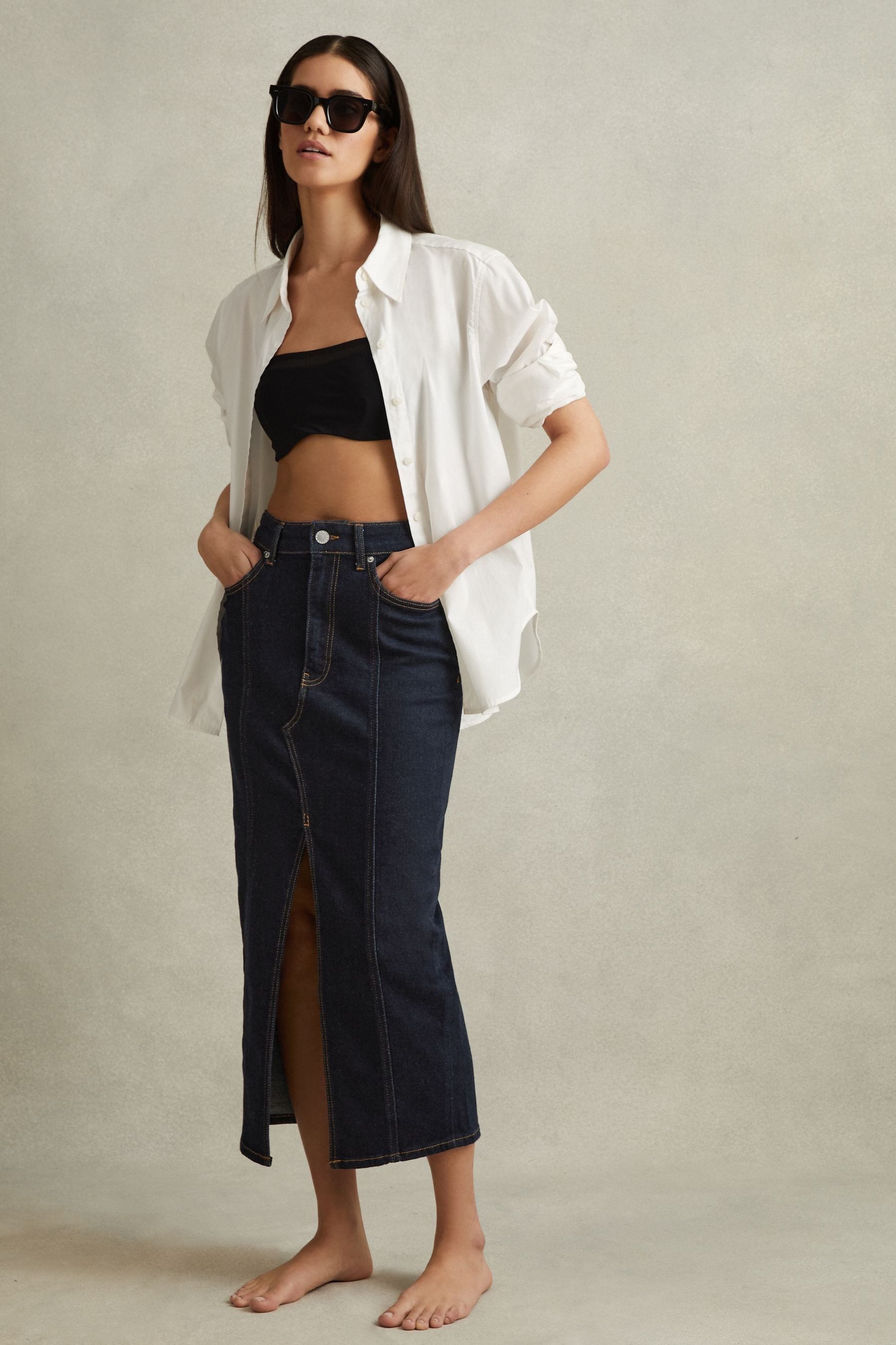 High waisted denim skirt australia 2025