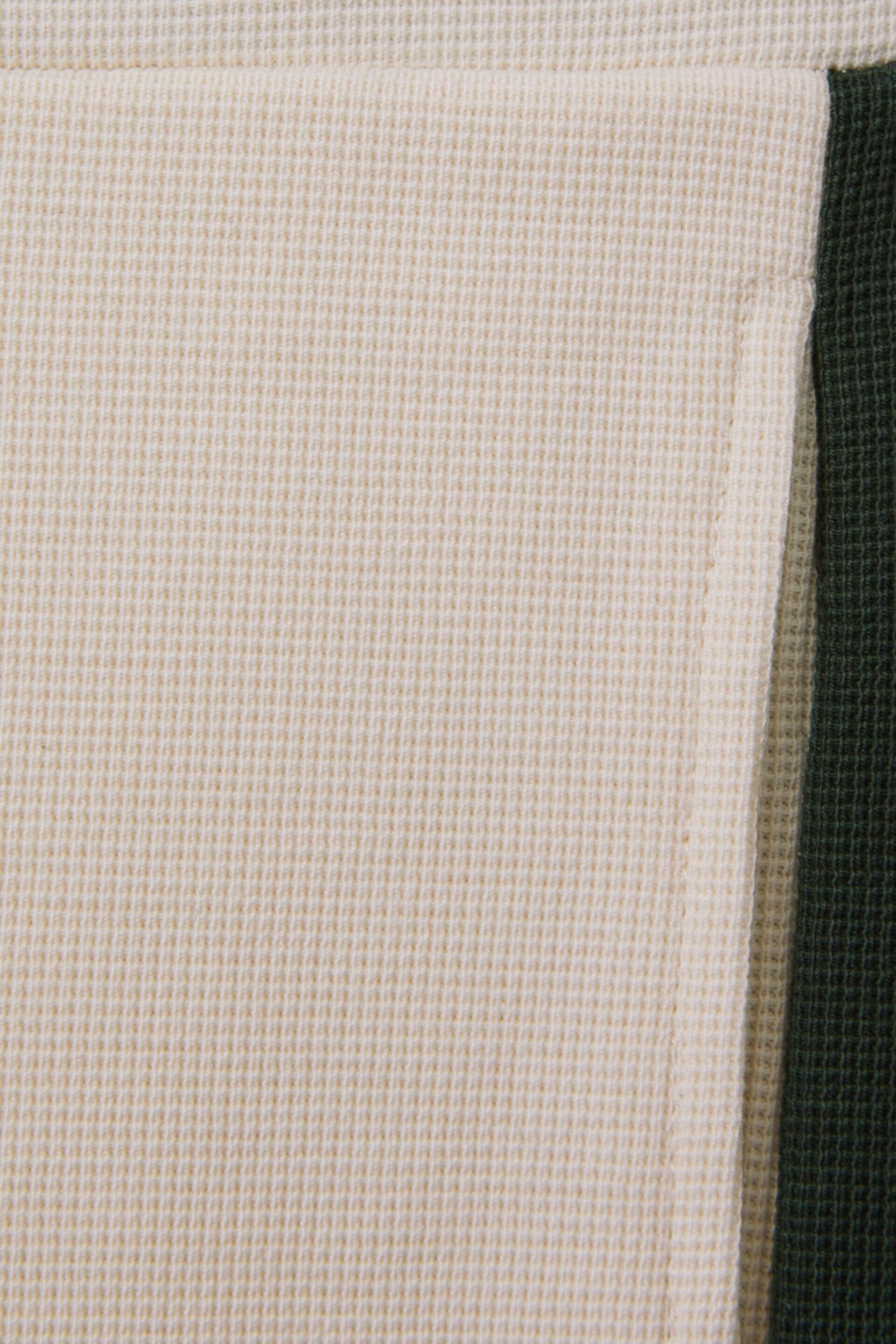 Reiss Ecru/Green Marl Junior Textured Cotton Drawstring Shorts - Image 4 of 4