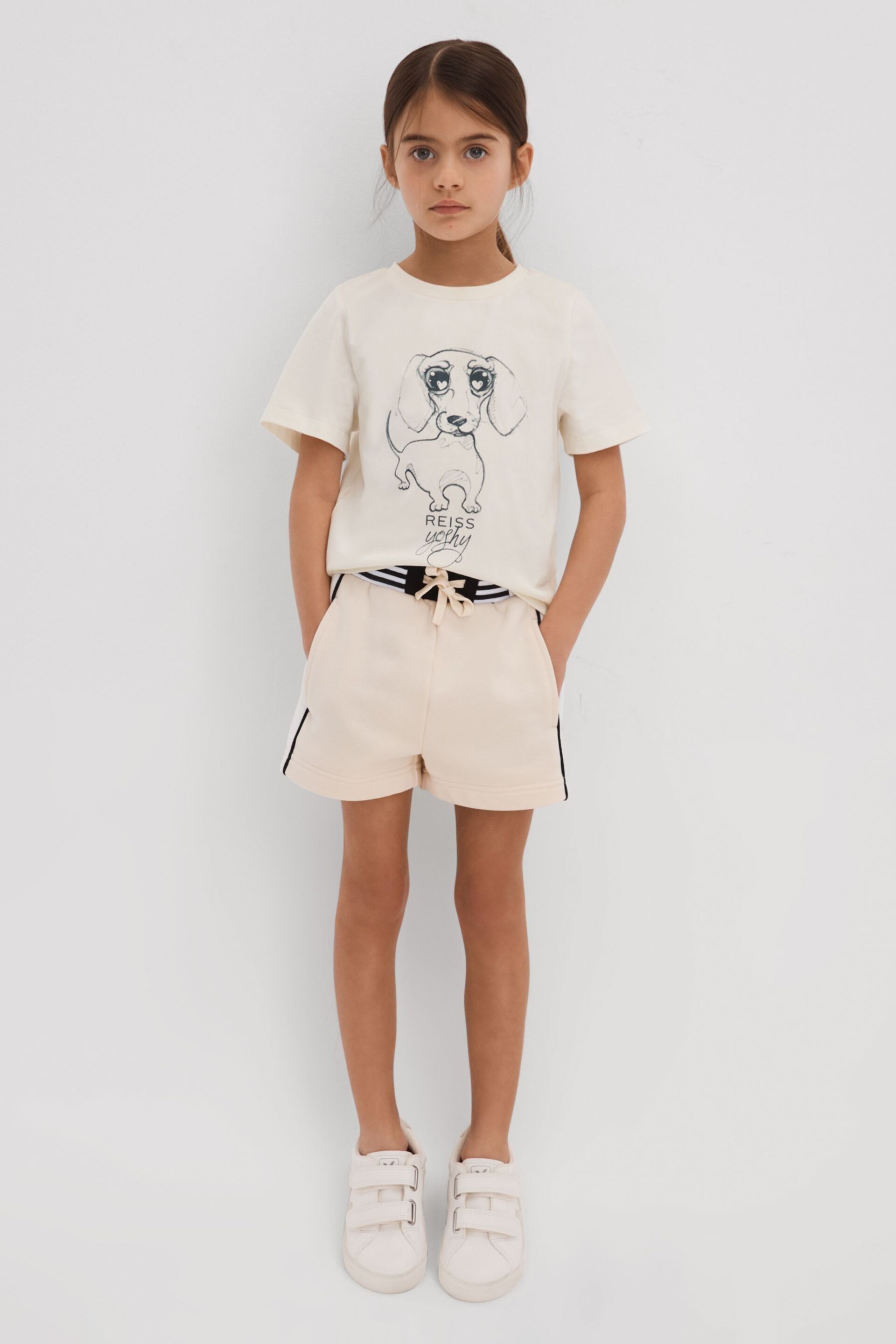 Reiss Ivory Print Yoshy Senior Cotton Print T-Shirt - Image 2 of 4