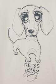 Reiss Ivory Print Yoshy Senior Cotton Print T-Shirt - Image 4 of 4