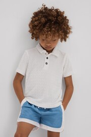 Reiss White Iggy Teen Towelling Polo Shirt - Image 2 of 4
