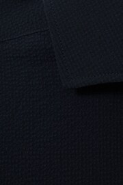 Reiss Navy Spring Textured Cutaway Collar Shirt - Image 6 of 6