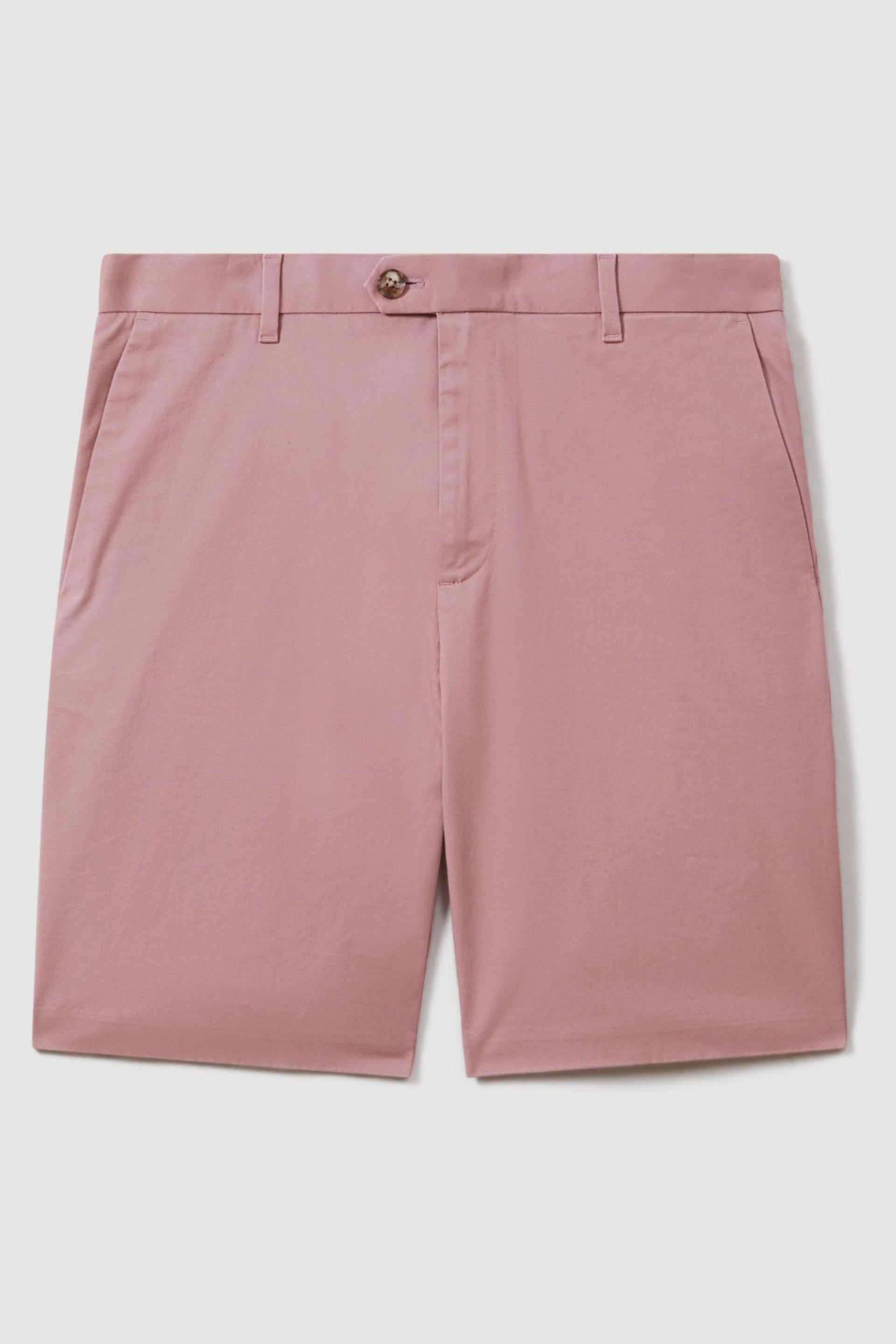 Reiss Dusty Pink Wicket Modern Fit Cotton Blend Chino Shorts - Image 2 of 7