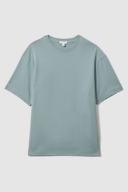 Reiss Faded Denim Tate Oversized Garment Dye T-Shirt - Image 2 of 6