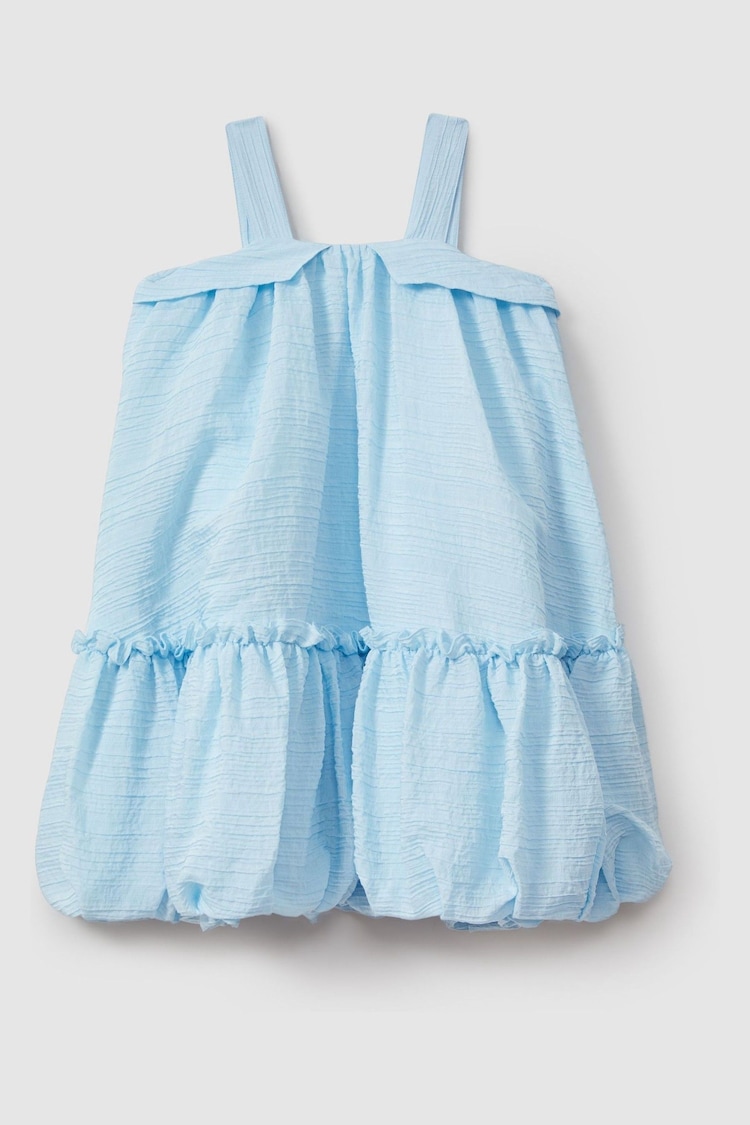 Reiss Blue Emeri 13-14 yrs Seersucker Bubble Hem Dress - Image 1 of 5