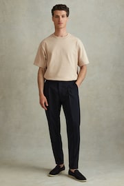 Reiss Oatmeal Tate Oversized Garment Dye T-Shirt - Image 3 of 5