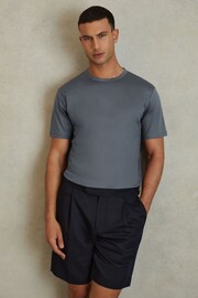 Reiss Airforce Blue Capri Cotton Crew Neck T-Shirt - Image 1 of 5