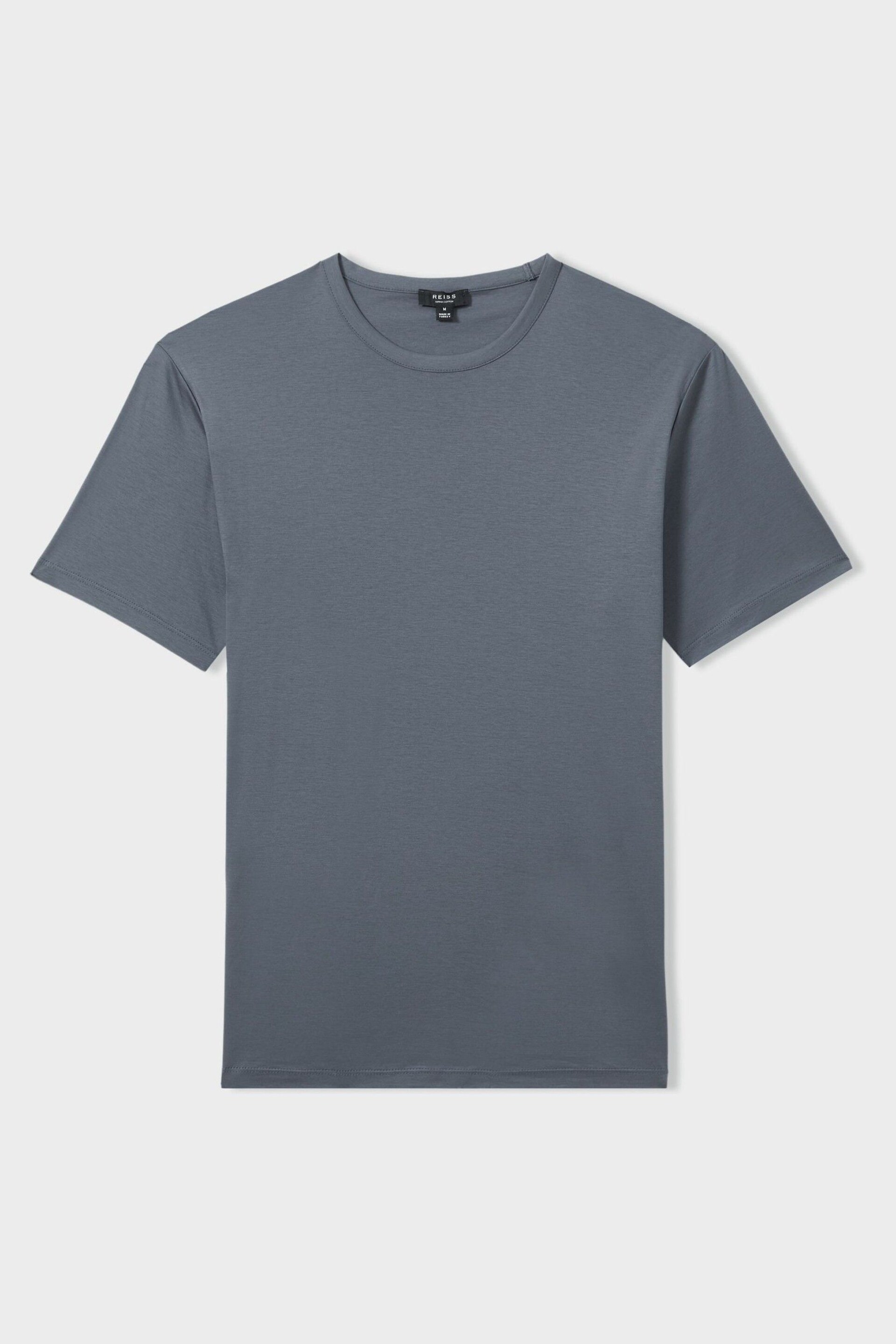 Reiss Airforce Blue Capri Cotton Crew Neck T-Shirt - Image 2 of 5