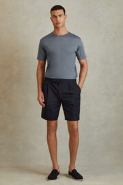 Reiss Airforce Blue Capri Cotton Crew Neck T-Shirt - Image 3 of 5