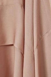 Reiss Nude Maisie Side Pleat Asymmetric Midi Skirt - Image 5 of 5