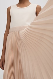 Reiss Ecru Harriet Senior Pleated Asymmetric Dress - Image 1 of 4