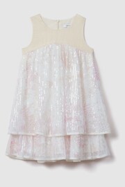 Reiss Pink Daisy Tiered Sequin Dress - Image 2 of 4