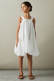 Reiss Ivory Emeri Seersucker Bubble Hem Dress - Image 2 of 5