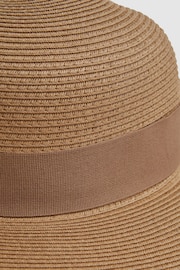 Reiss Natural Emma Wide Brim Raffia Hat - Image 4 of 4
