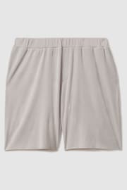 Reiss Silver Conor Ribbed Elasticated Waist Shorts - Image 2 of 6