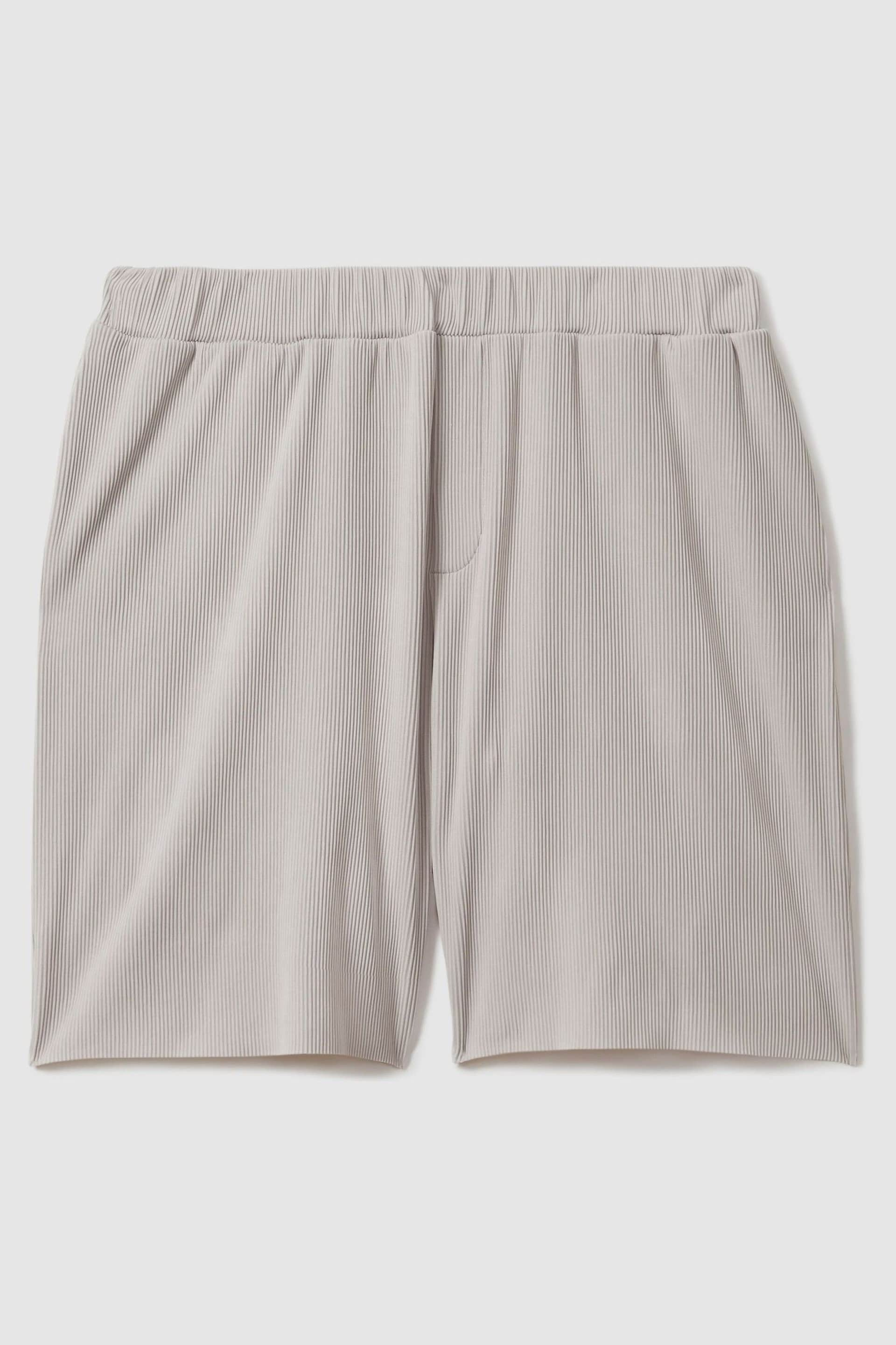 Reiss Silver Conor Ribbed Elasticated Waist Shorts - Image 2 of 6