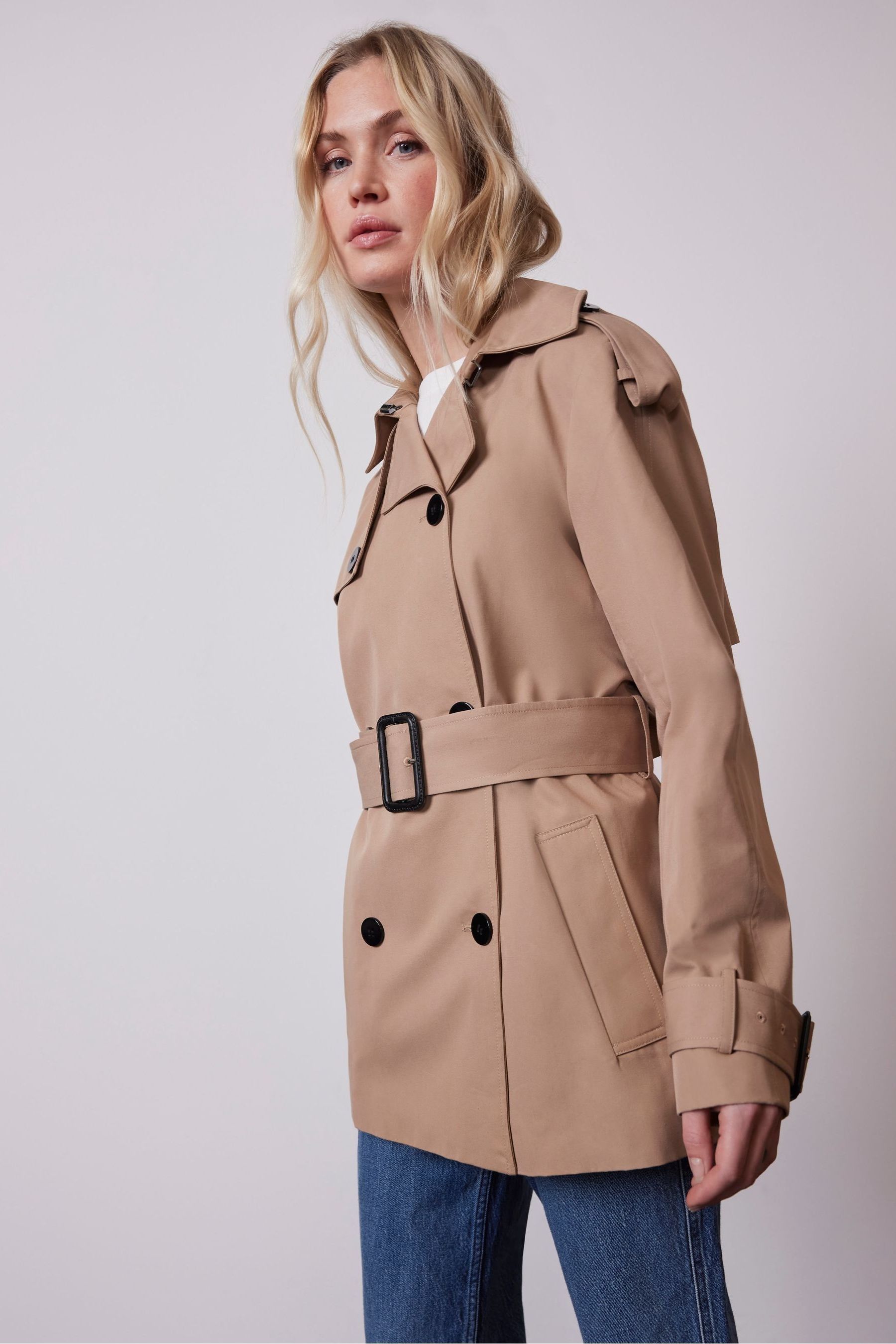 Buy Mint Velvet Brown Short Trench Coat from Next Luxembourg